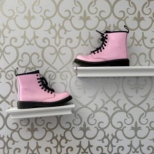 Pink Doc Martens Lace-Up Boots